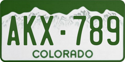 CO license plate AKX789