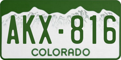 CO license plate AKX816