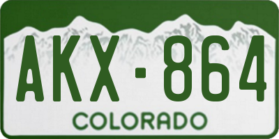 CO license plate AKX864
