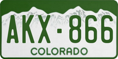 CO license plate AKX866