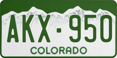 CO license plate AKX950