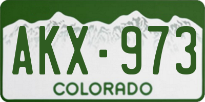 CO license plate AKX973