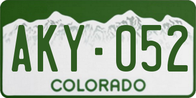 CO license plate AKY052