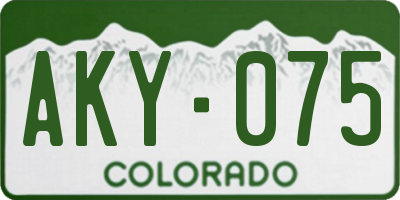 CO license plate AKY075