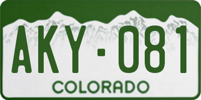 CO license plate AKY081