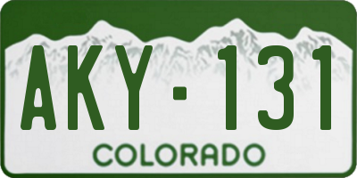 CO license plate AKY131