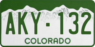 CO license plate AKY132