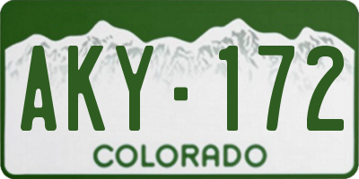 CO license plate AKY172