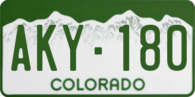 CO license plate AKY180