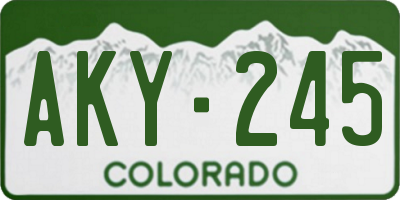 CO license plate AKY245