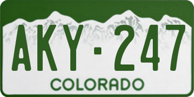 CO license plate AKY247