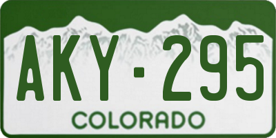 CO license plate AKY295