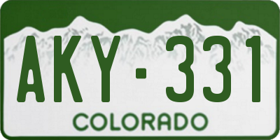 CO license plate AKY331
