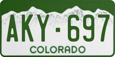 CO license plate AKY697
