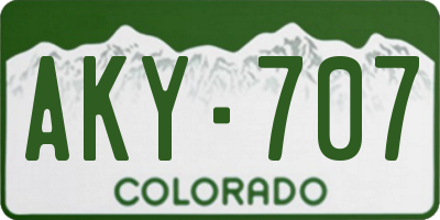 CO license plate AKY707