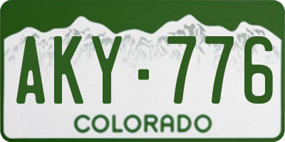 CO license plate AKY776