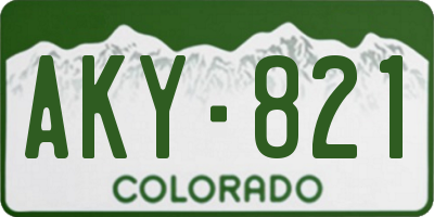 CO license plate AKY821