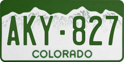 CO license plate AKY827