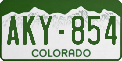 CO license plate AKY854