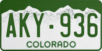 CO license plate AKY936