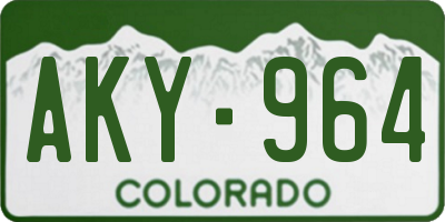 CO license plate AKY964