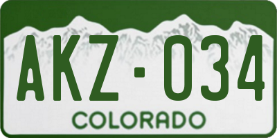 CO license plate AKZ034
