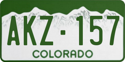 CO license plate AKZ157