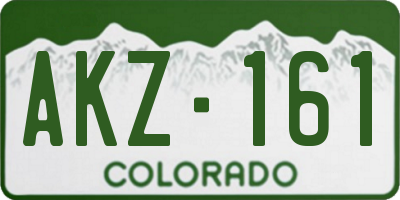 CO license plate AKZ161