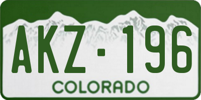 CO license plate AKZ196