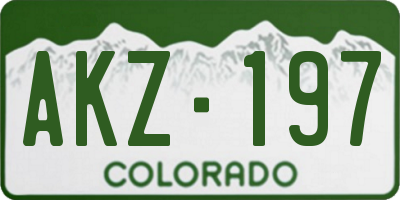 CO license plate AKZ197