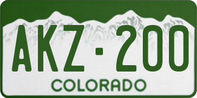 CO license plate AKZ200