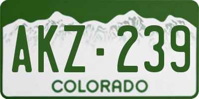 CO license plate AKZ239