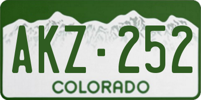 CO license plate AKZ252