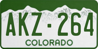 CO license plate AKZ264