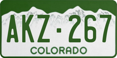 CO license plate AKZ267