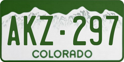 CO license plate AKZ297