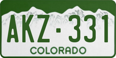 CO license plate AKZ331