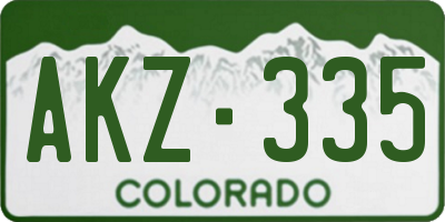 CO license plate AKZ335