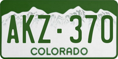 CO license plate AKZ370