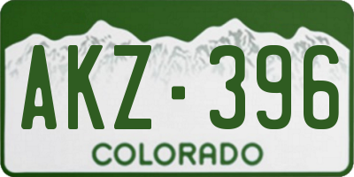 CO license plate AKZ396