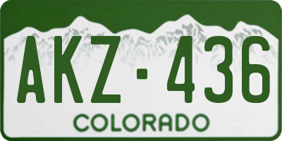 CO license plate AKZ436