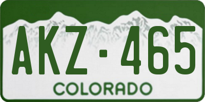 CO license plate AKZ465