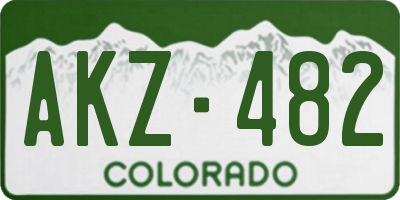 CO license plate AKZ482