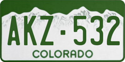 CO license plate AKZ532