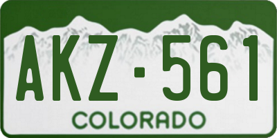 CO license plate AKZ561