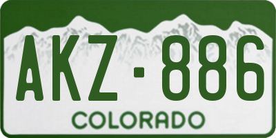 CO license plate AKZ886