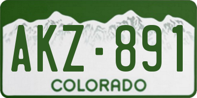 CO license plate AKZ891