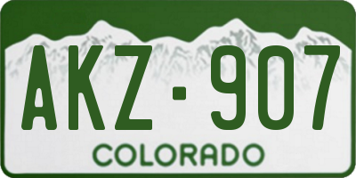 CO license plate AKZ907