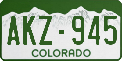CO license plate AKZ945