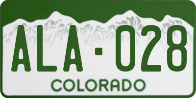 CO license plate ALA028